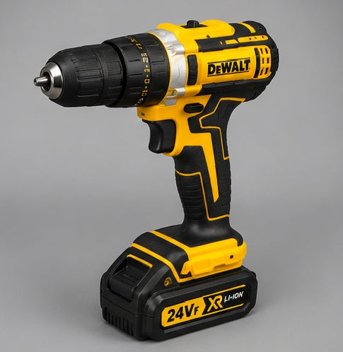 Taladro Inalámbrico 24V Tipo DeWalt con 2 Baterías