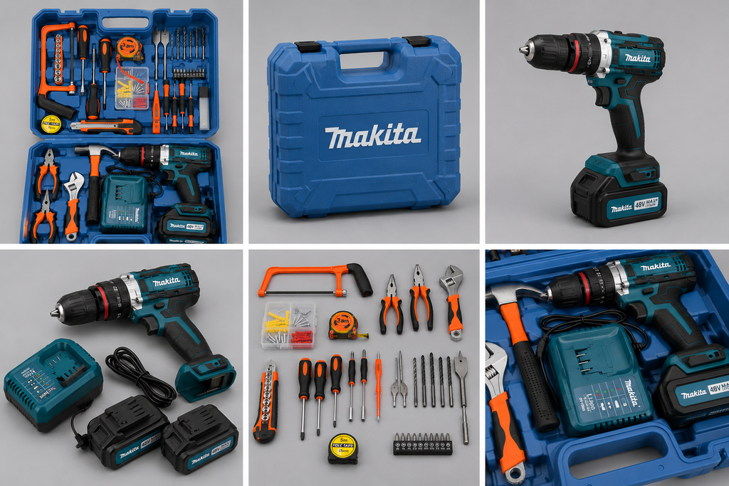 Taladro Inalámbrico 2422 Tipo Makita 48V MAX con Kit Completo de Herramientas