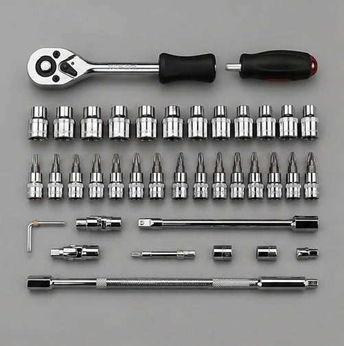 Juego de Llaves de Vaso 46 Piezas con Matraca 1/4" – Kit Profesional