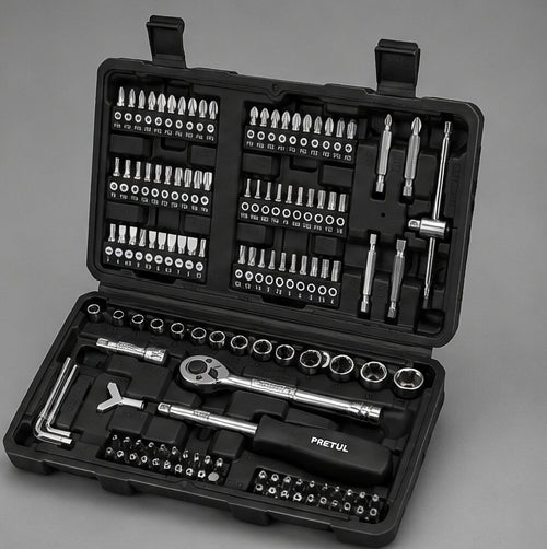 Juego de Herramientas PRETUL 130 Piezas – Kit Completo para Reparaciones y Mantenimiento