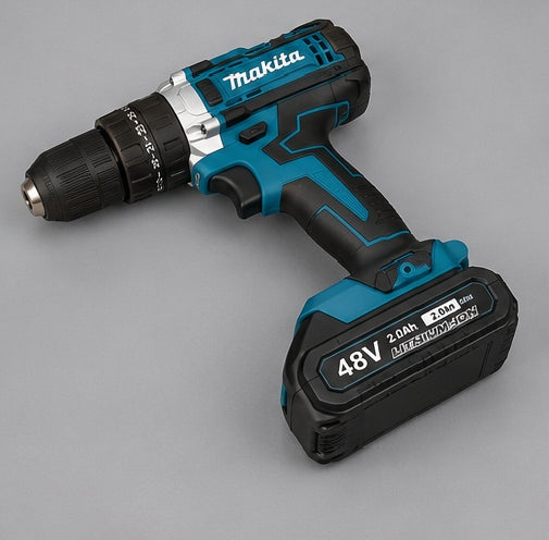 Taladro Inalámbrico 48V Tipo Makita 1/2" con Kit de Accesorios