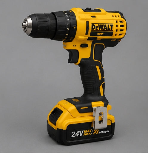 Taladro Percutor Inalámbrico Brushless 24V Tipo DeWalt con 2 Baterías