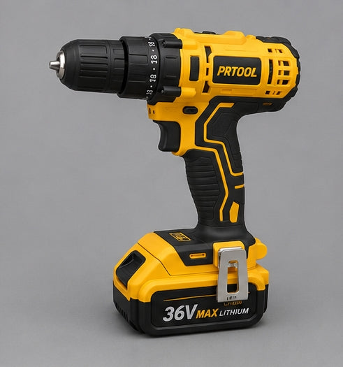 Taladro Inalámbrico PRTOOL 1300D con 2 Baterías y Kit Completo de Accesorios