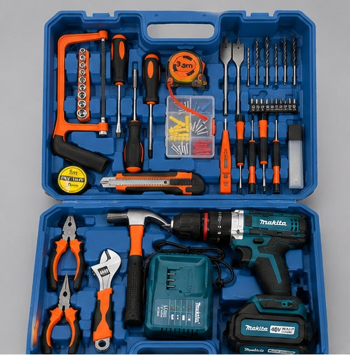 Taladro Inalámbrico 2422 Tipo Makita 48V MAX con Kit Completo de Herramientas