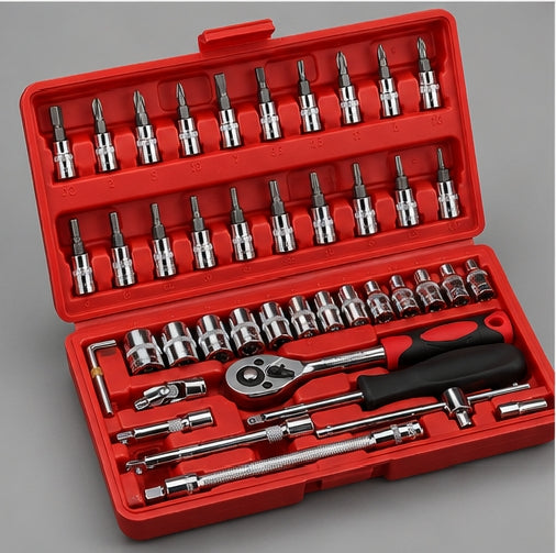 Juego de Llaves de Vaso 46 Piezas con Matraca 1/4" – Kit Profesional